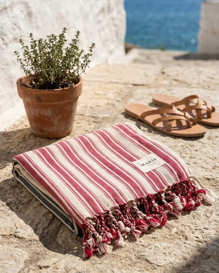 Ray Turkish Towel | Red – Maris Atelier